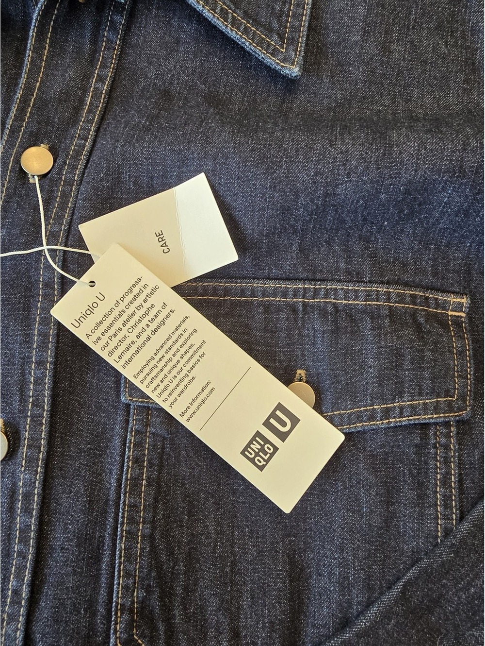 NWT Uniqlo Men's Dark Blue Denim Performance Jacket - Picture 2 of 5